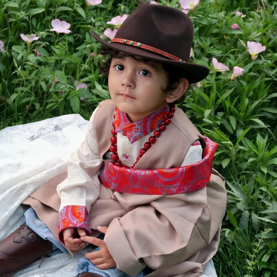 爆火藏族三件套儿童服装套装男童通用西装洋气民族风英伦公主时尚