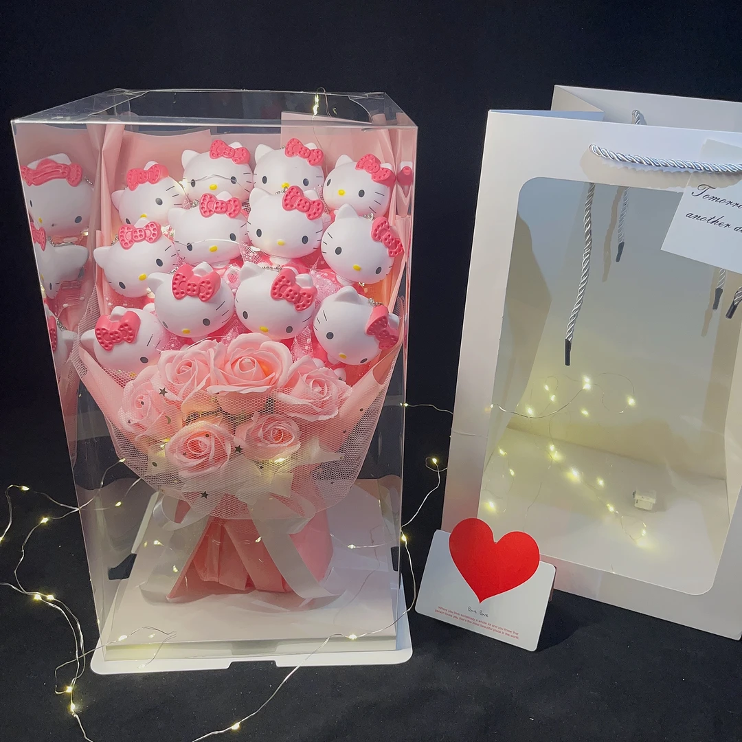 生日礼物女生hellokitty花束凯蒂猫kt猫送闺蜜女友七夕礼物高级感