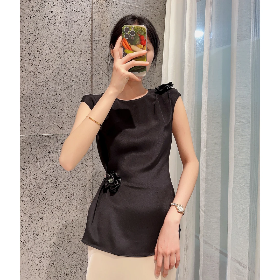 M1795新中式国风改良气质无袖衬衣 衣长64 款号QS2605