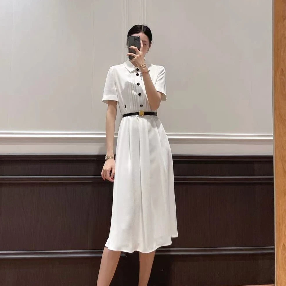 特！版衣 《看尽沧桑洱海》M1890白色短袖连衣裙 衣长110款号S51329