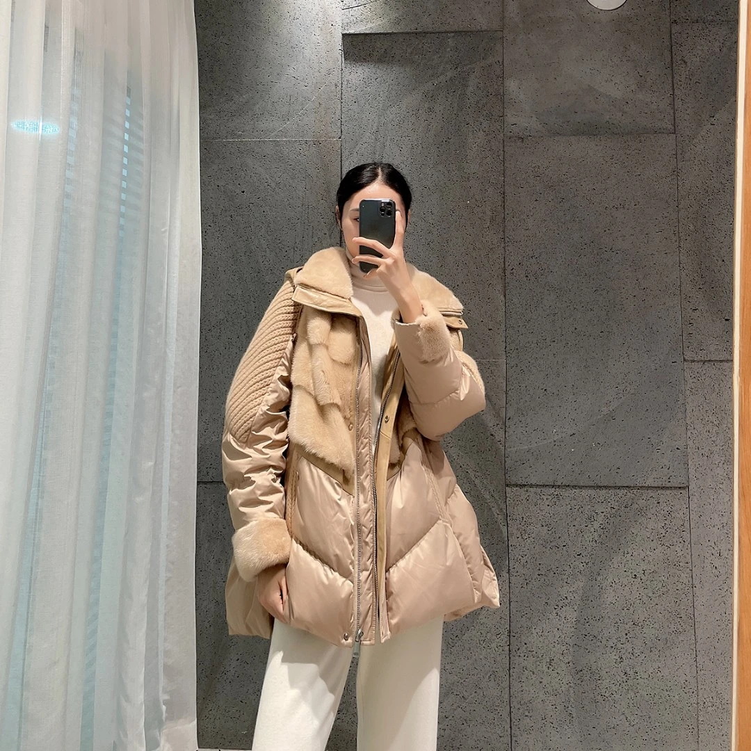 M3680特！版衣一览众山小！宽松版羽绒服连帽 衣长75 款号LG674