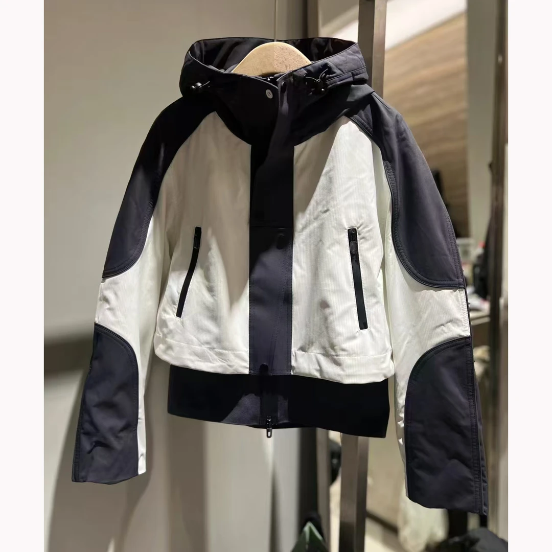 时尚百搭黑白色薄款羽绒服外套 衣长55 款号ZZ4101