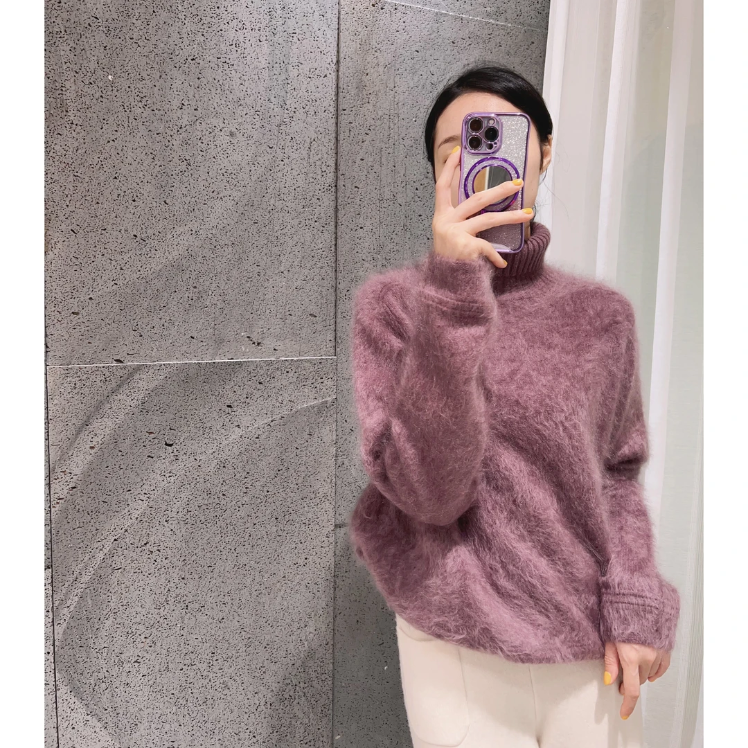 气质百搭打底衫秋冬高领宽松长袖百搭毛衣针织衫衣长59款号RP2050