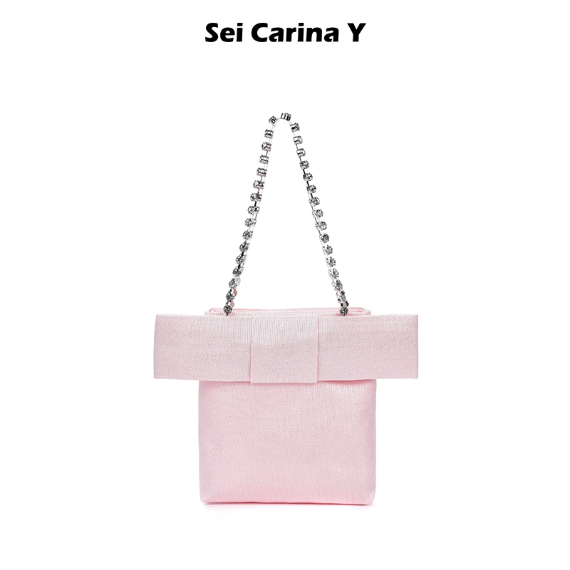 SeiCarinaYsummer princess亮光蝴蝶结公主钻链包高级手提包包女