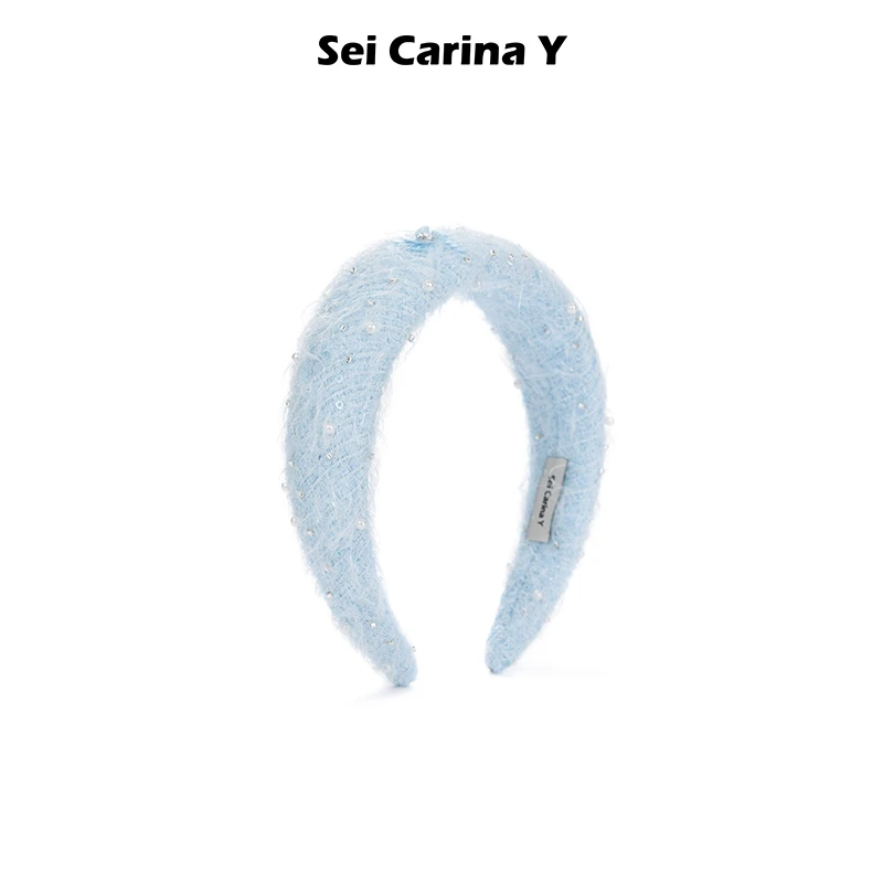 Sei Carina Y花朵珠片发箍女2023新款秋冬高颅顶头箍气质百搭发饰