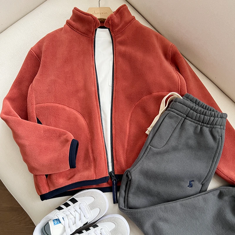 岛国单 抗静电 好打理的摇粒绒立领拉链卫衣外套 特惠！