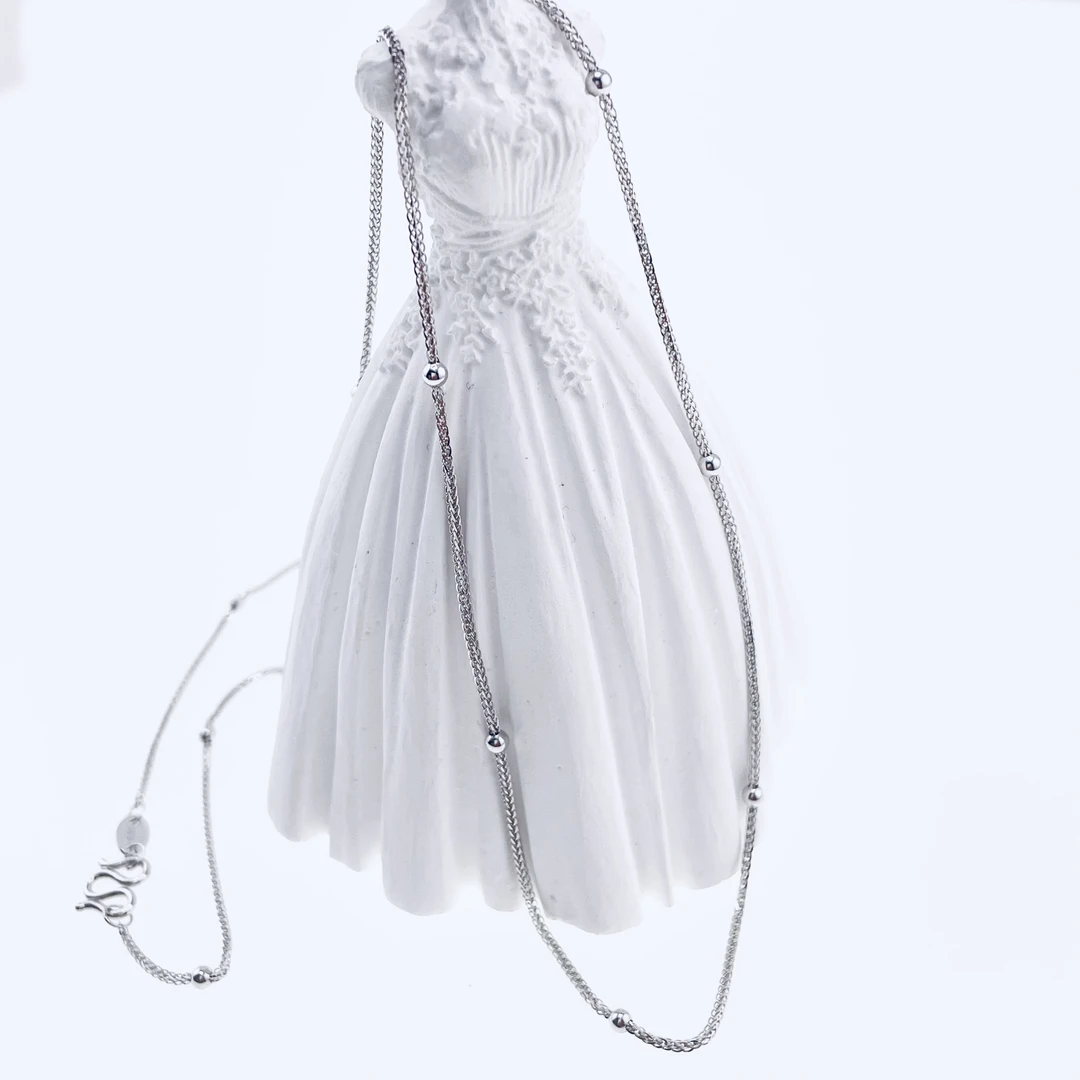 铂金Pt950项链肖邦珠珠项链2～3克