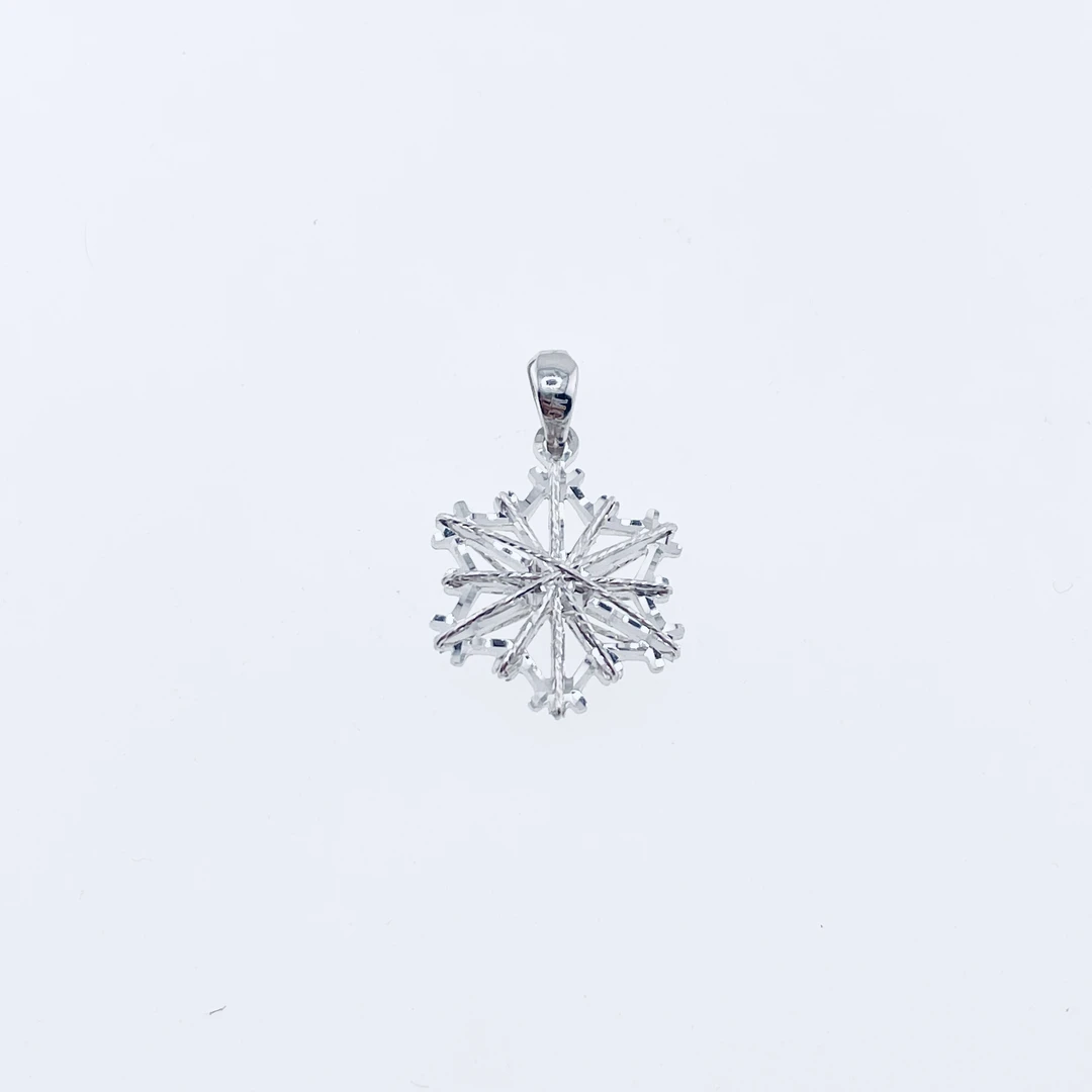 铂金Pt950花丝镂空雪花吊坠1.60克