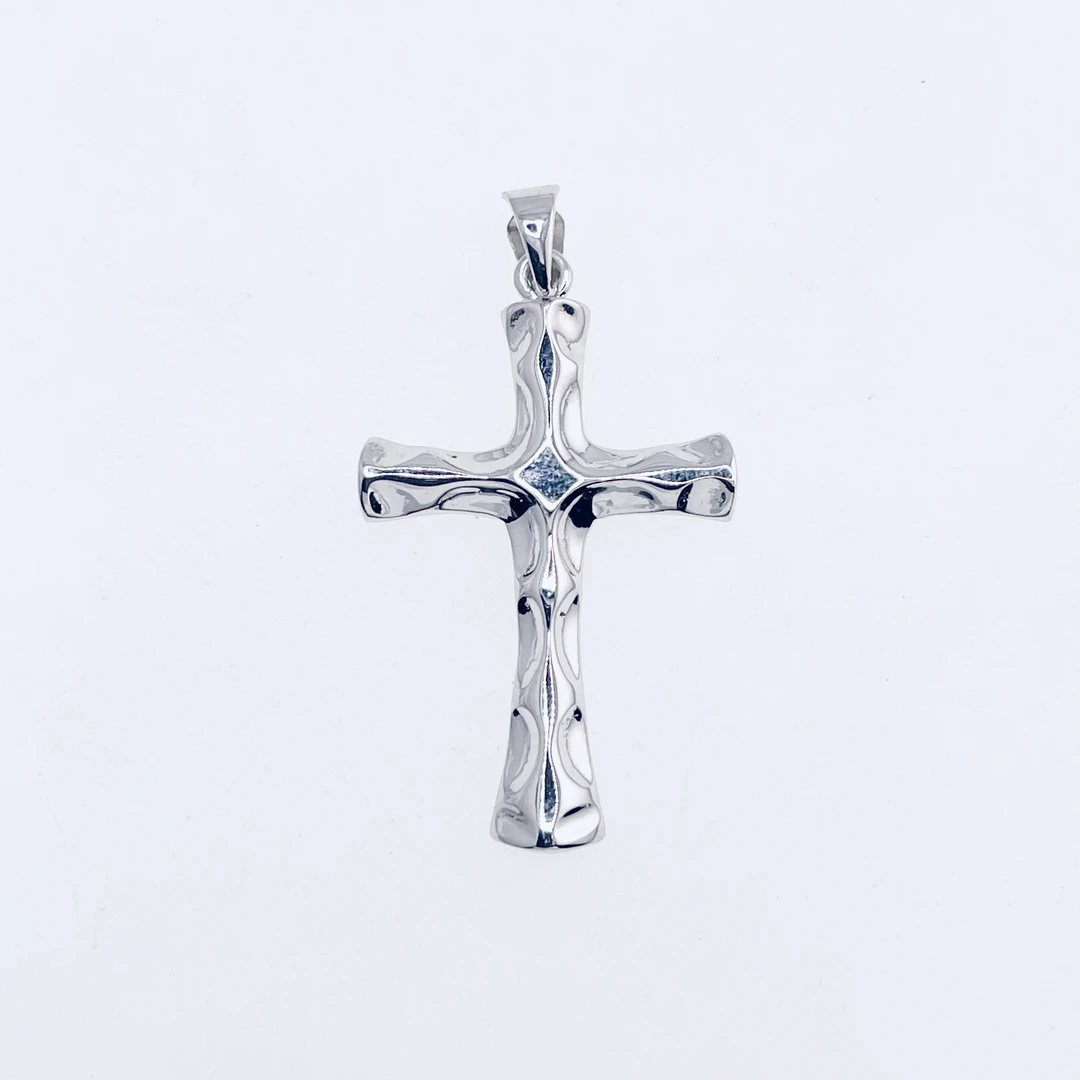 铂金Pt950陨石坑十字架吊坠