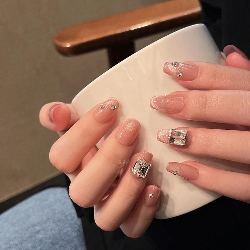 【薄雾猫眼】 珊瑚纪流行气质夏日美甲温柔简约气质爆闪高级猫眼