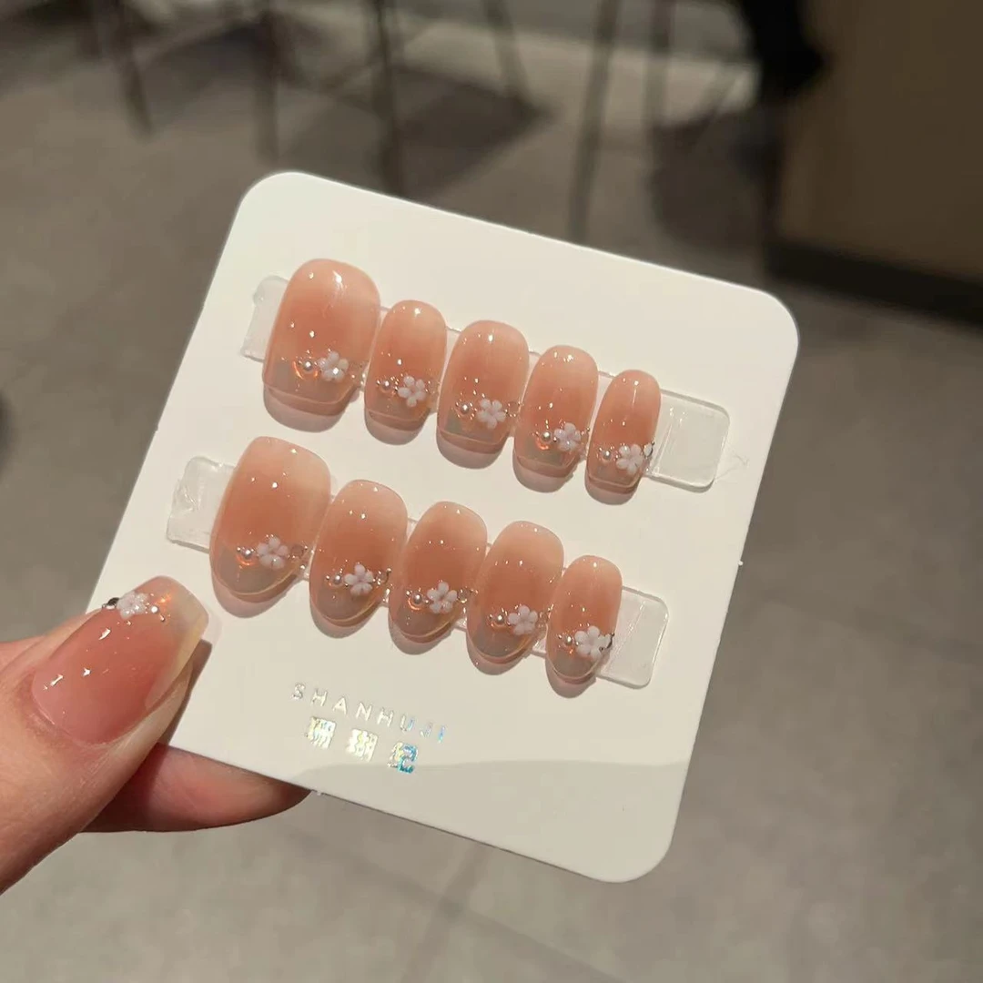 【春日小樱】珊瑚纪显白美甲纯欲气质冰透温柔纯手工穿戴甲