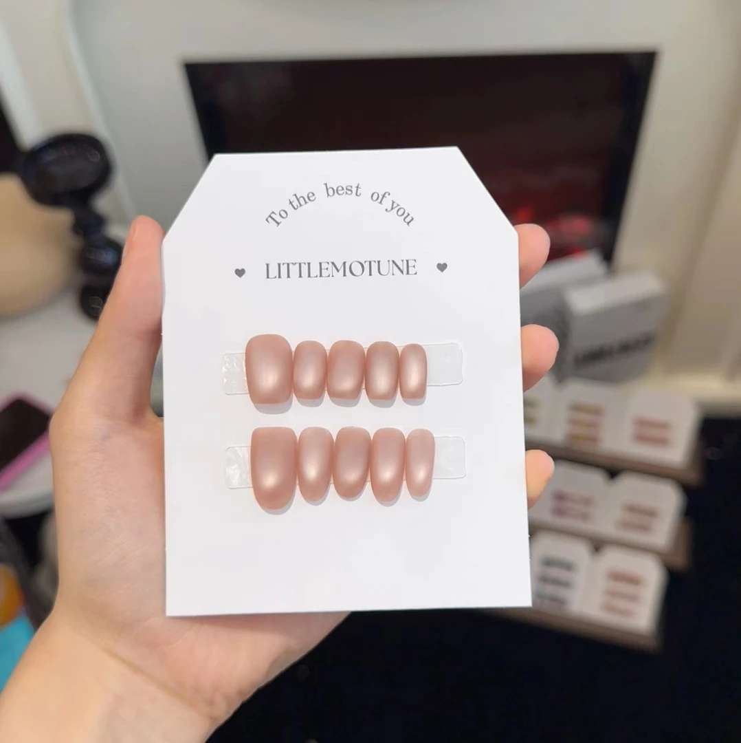 【粉烟】珊瑚纪显白冰透美甲气质温柔纯手工穿戴甲