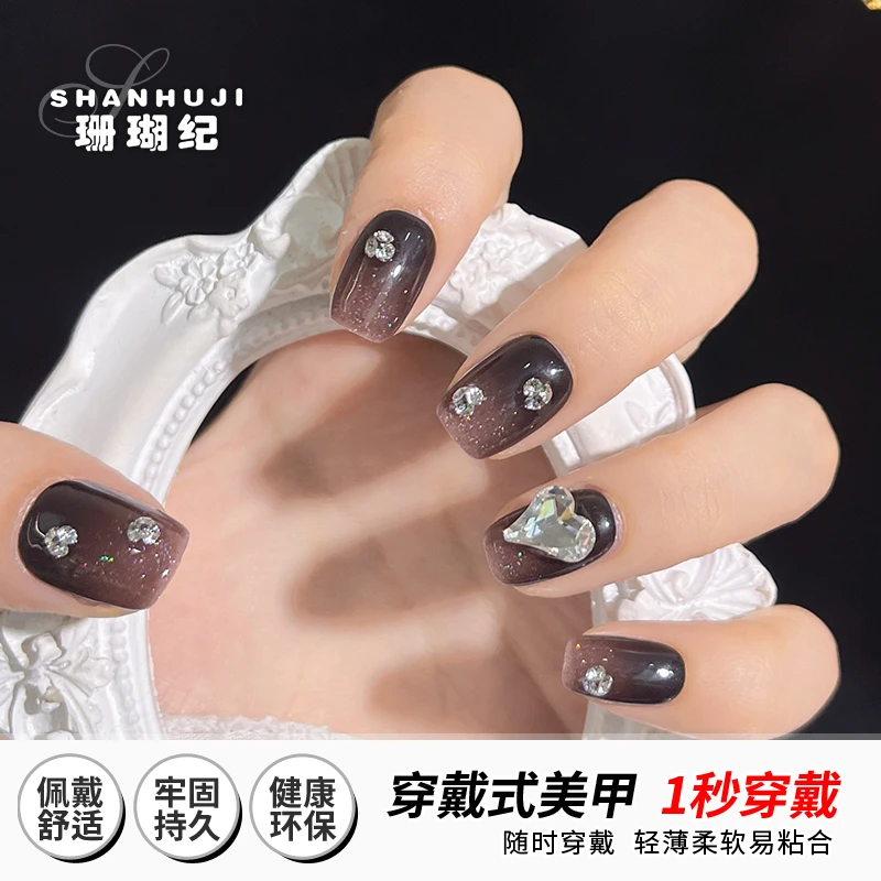 (预售）暗黑丘比特【纯手工】短方 短梯 珊瑚纪美甲穿戴甲10片