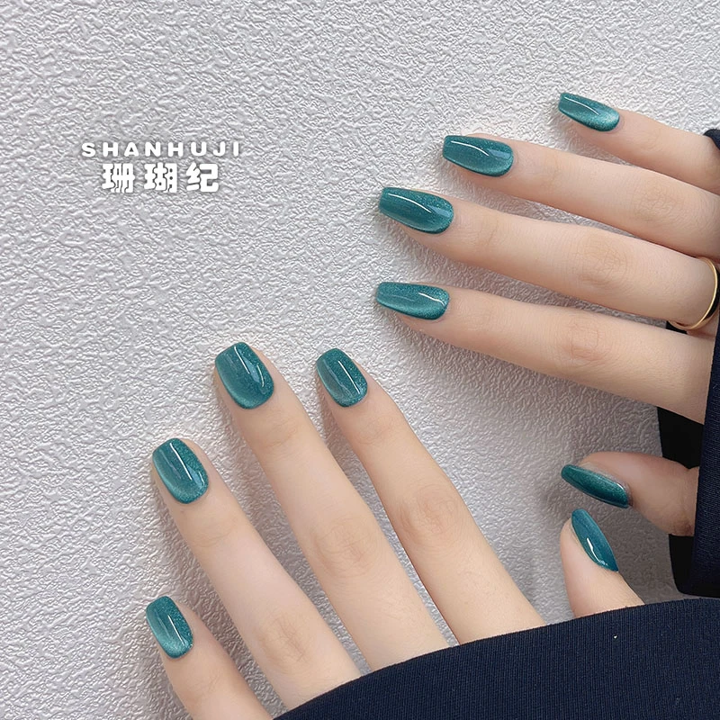 【墨尔本猫眼】 珊瑚纪美甲穿戴甲流行色气质夏日温柔冰透猫眼