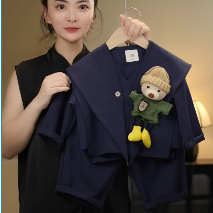 【现货小熊】2024秋季新品运动风潮流休闲长袖女童男童套装25070
