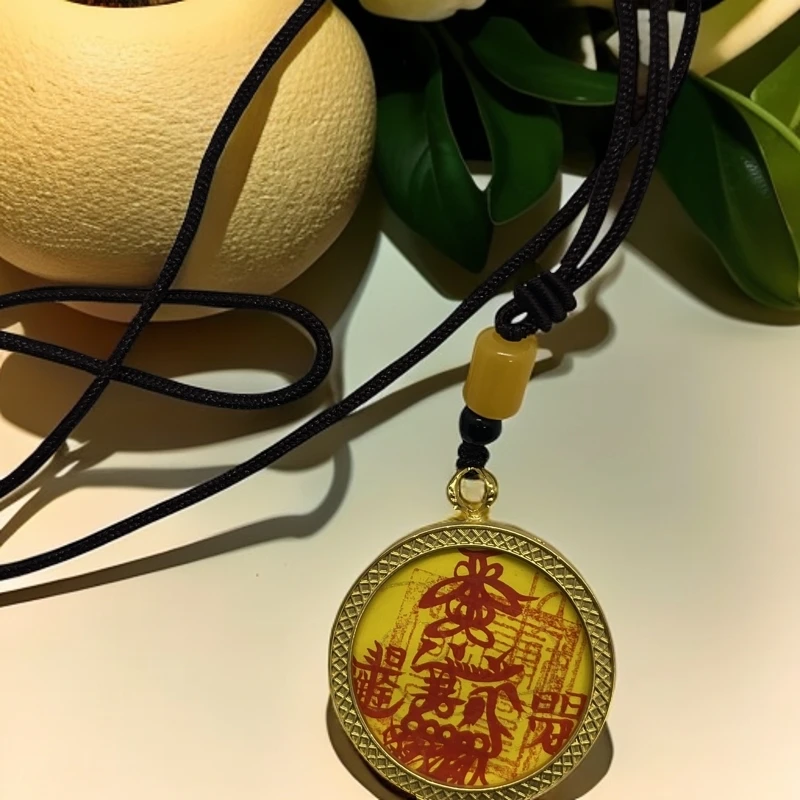 合金吊坠 新款招米圆形唐卡盒太极八卦平安挂饰吊坠钛金吊牌雕刻