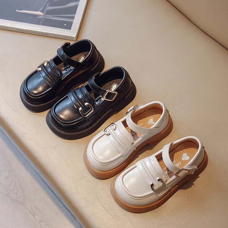 女童皮鞋2025春季新款韩版英伦风中大童简约学生鞋宝宝软底乐福鞋
