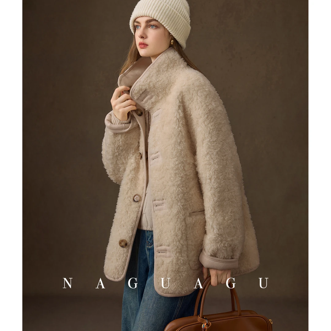 【北海道冬日】優质颗粒绒 防风小立领两面穿外套