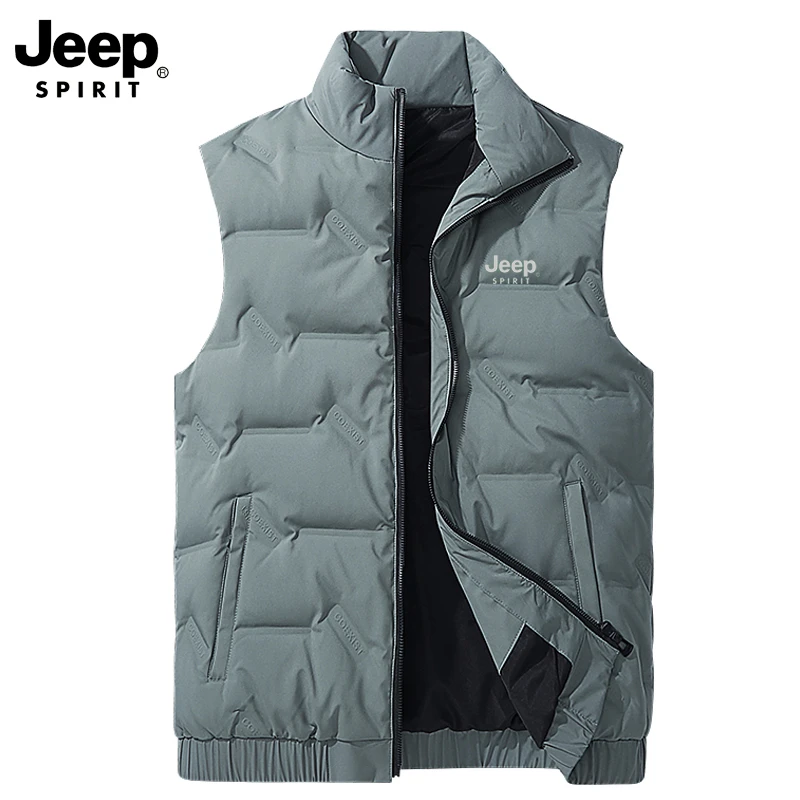 JEEP SPIRIT男2024秋冬新款立领轻薄马甲休闲立领马夹时尚保暖