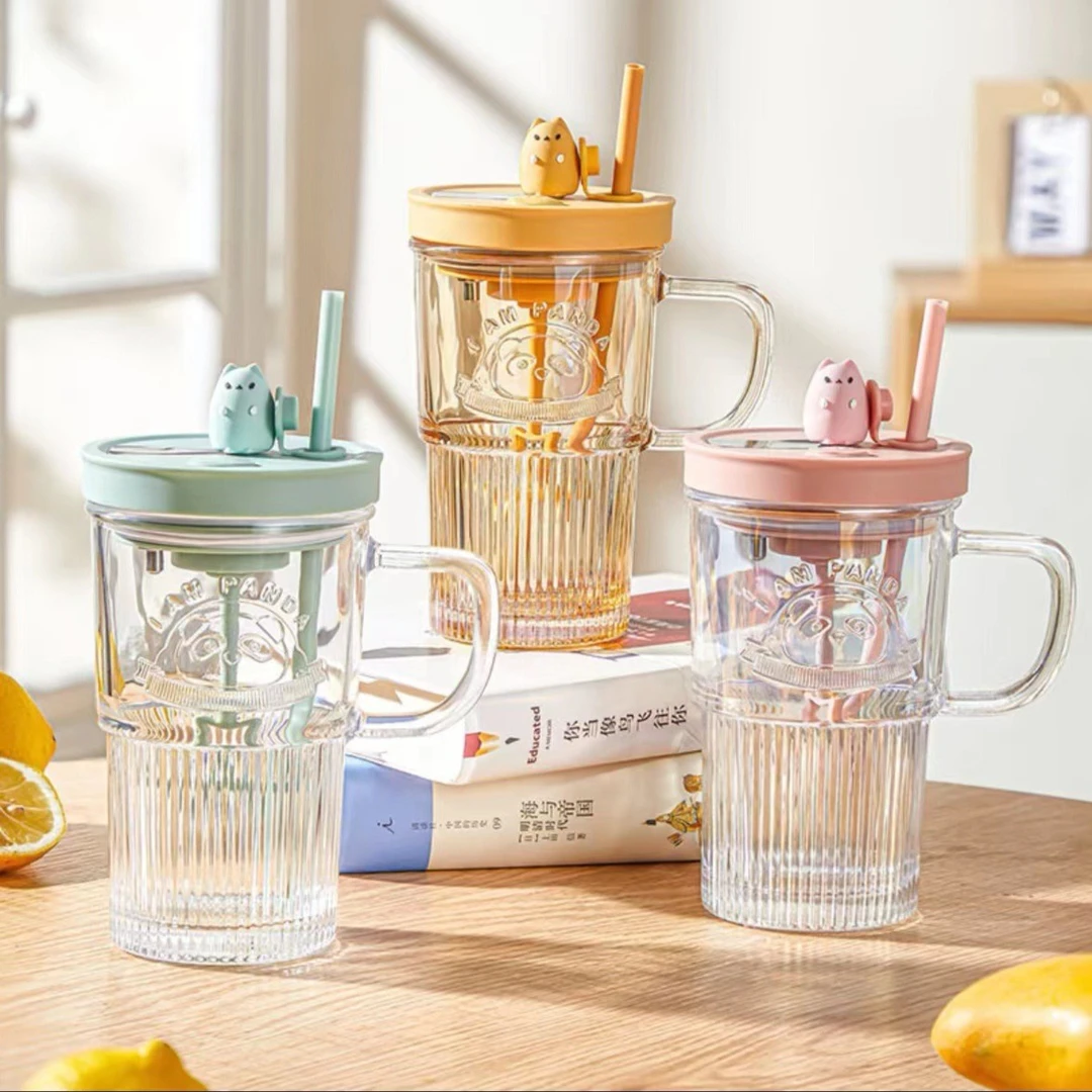 全自动数显玻璃搅拌杯 手把杯奶粉杯咖啡杯带吸管高颜值水杯电动