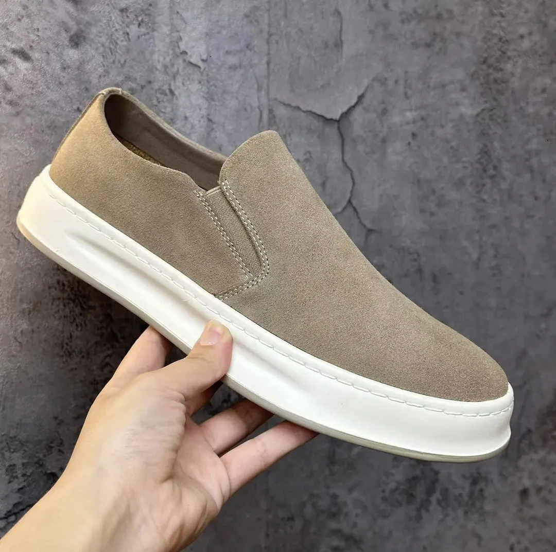 复古真皮手工鞋小众时尚男鞋厚底运动休闲板鞋小白鞋8377