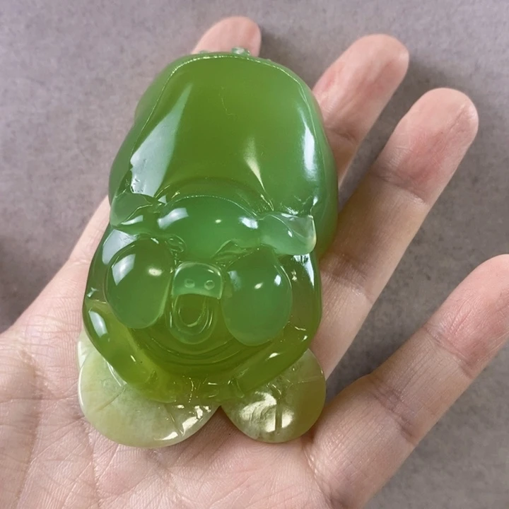 岫玉手把件未镶嵌