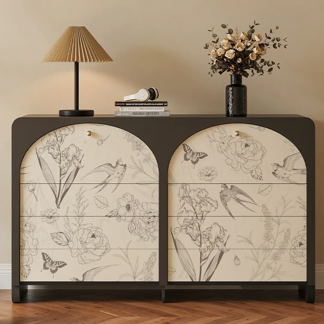 中古风柜子贴纸家具翻新遮丑柜门改色防水防油自粘不留胶改造装饰