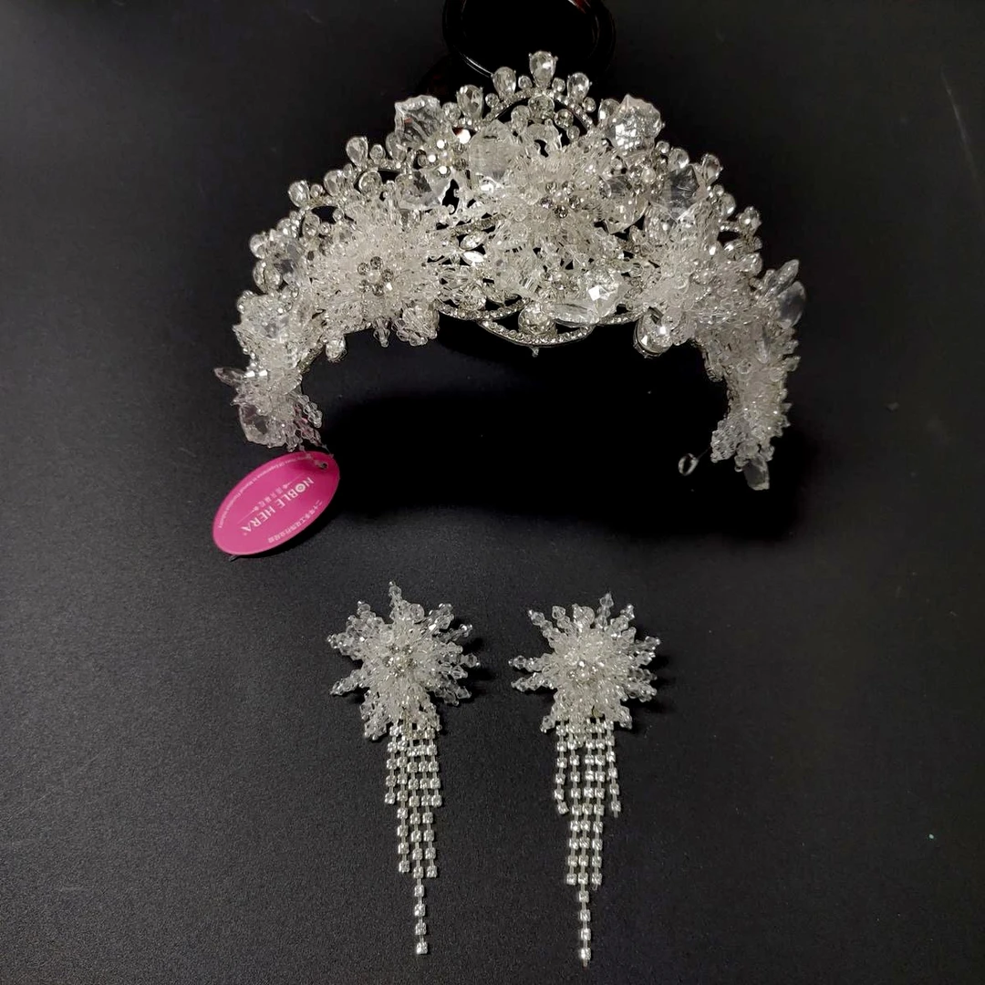 非金属婚庆饰品 定制系•韩式水晶皇冠 新娘饰品1129