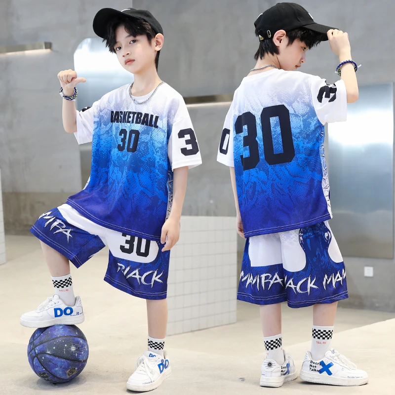 夏季儿童运动球衣中大童洋气休闲速干帅气炸街薄款韩版篮球服