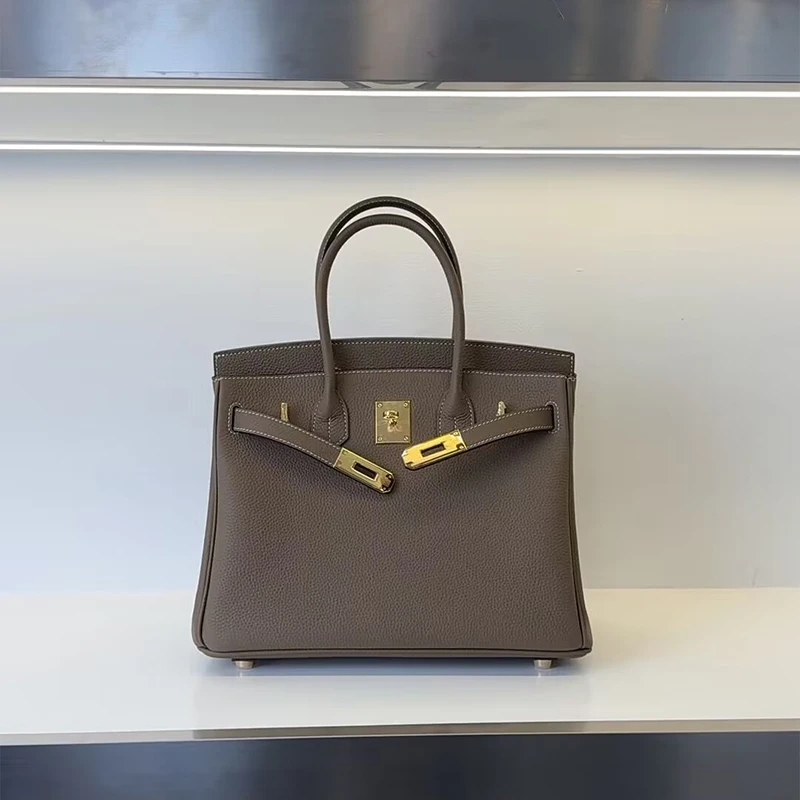 CaitinKaie轻奢----头层牛皮女大容量手提包1449复古通勤包托特包