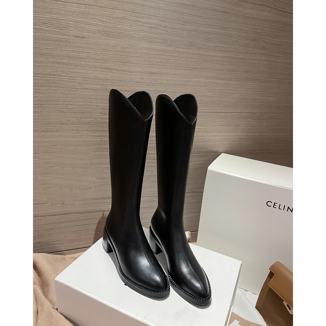 【诗博尼】【5.5cm】牛皮/单里/绒里34-40韩版V口显瘦增高秋冬靴子女