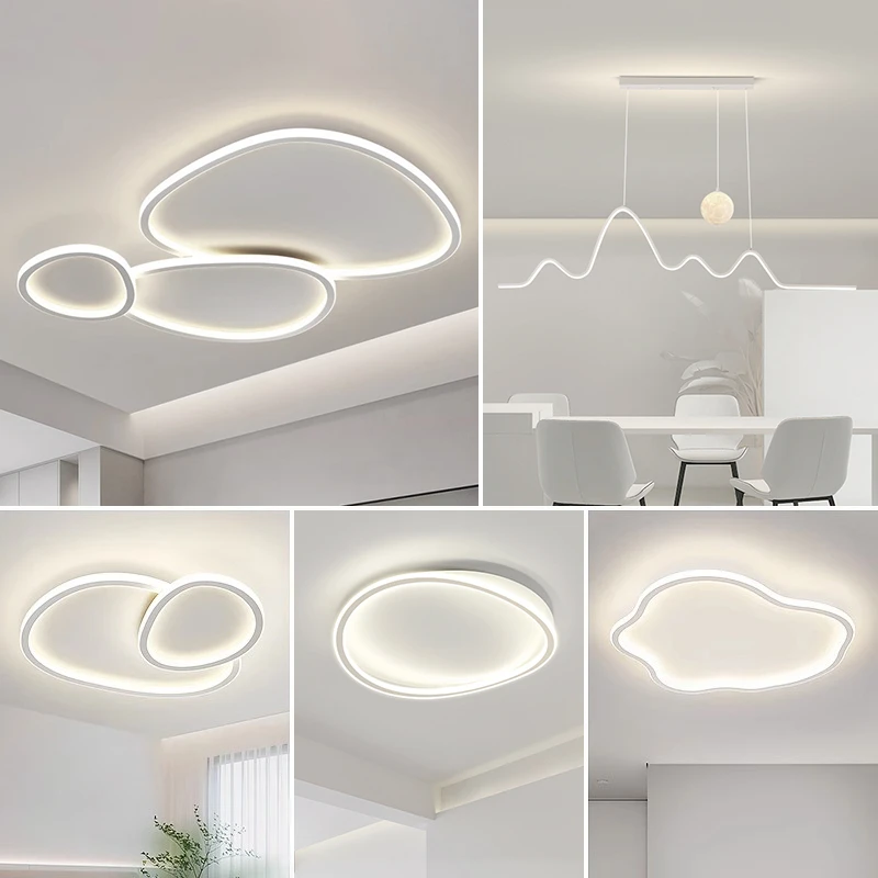 鹅卵石客厅主灯2023新款现代简约卧室极简吸顶灯广东中山全屋灯具