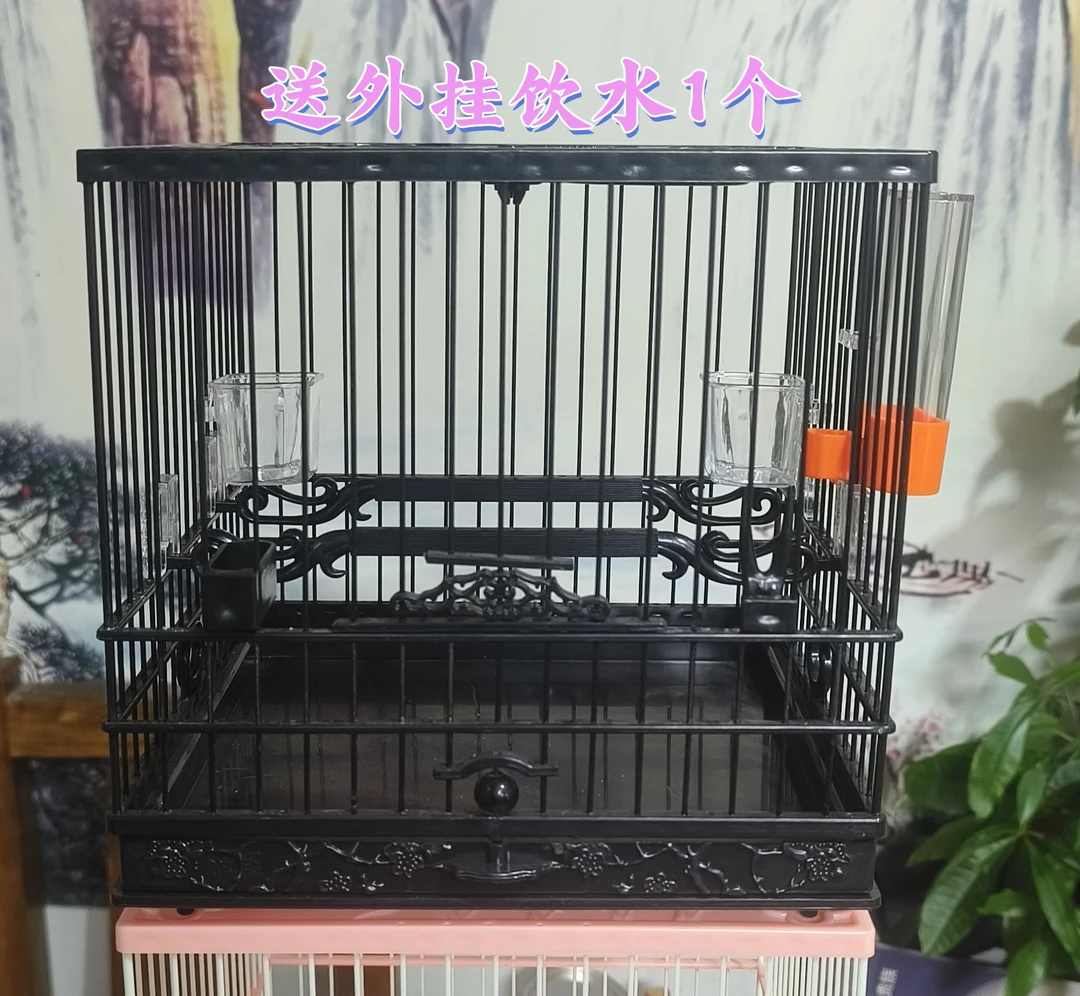 强盛黑色笼子顶不透亮防止鸟仰头尺寸21*21*21材质ABS结实耐用