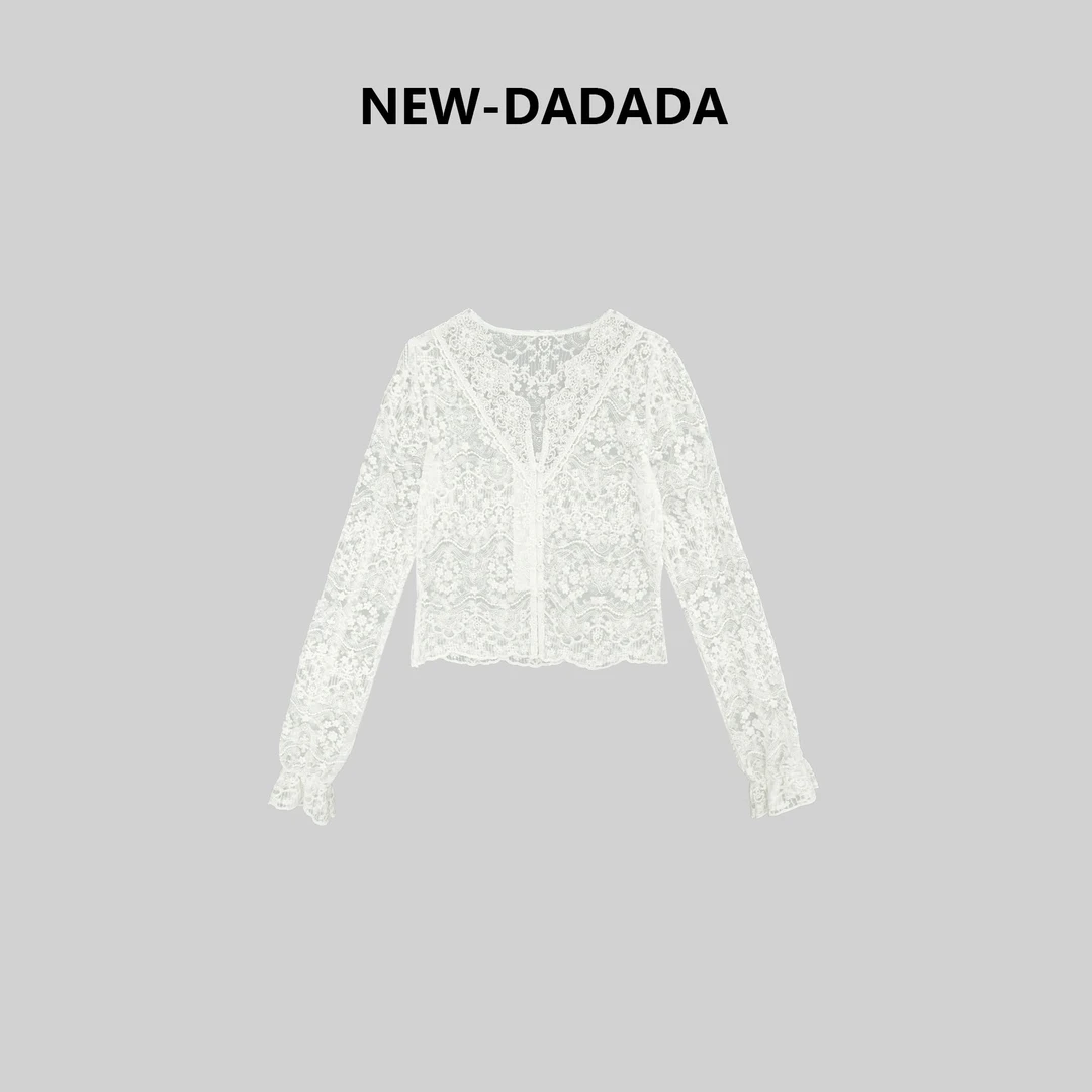 利达 NEW DADADA 休闲时尚设计感气质蕾丝上衣TB1344