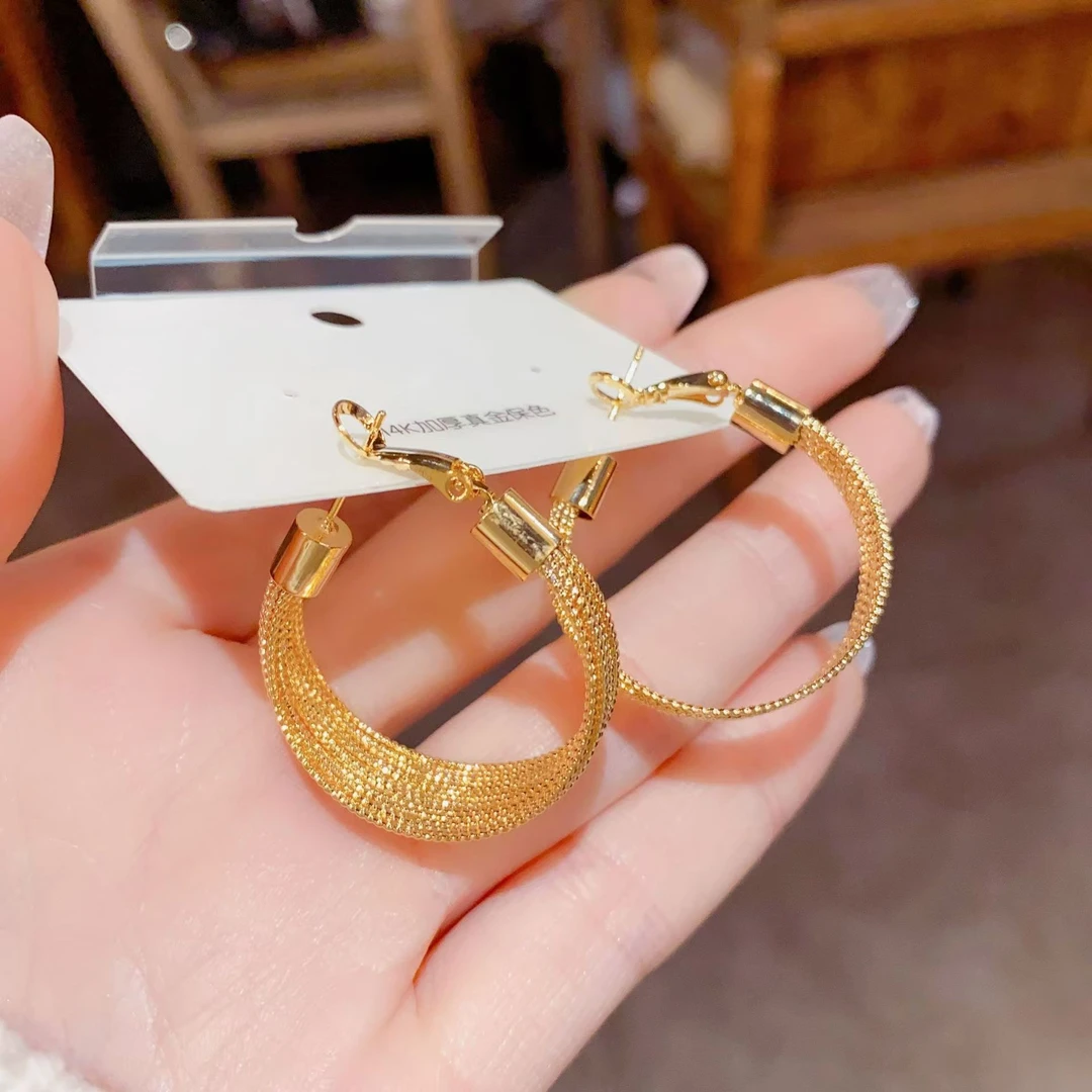 不锈钢耳饰  利达 NEW DADADA【利达同款】欧美编织耳环TE1208