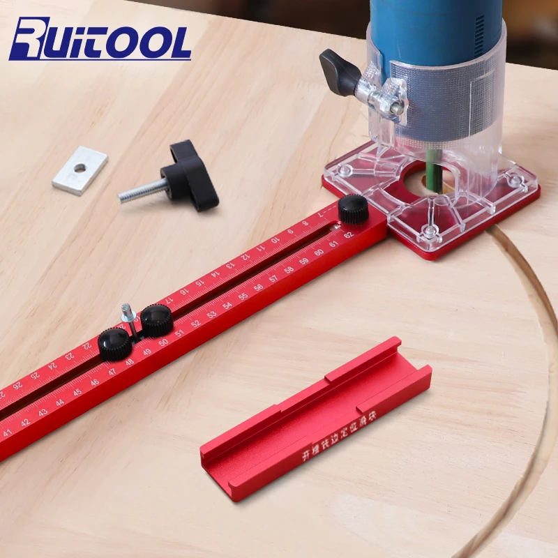 修边机底座靠山木工开槽定位器木板铣圆限位器多功能辅助工具