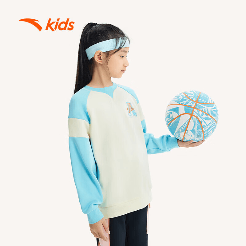 安踏儿童针织卫衣童装女童大童套头衫362341717