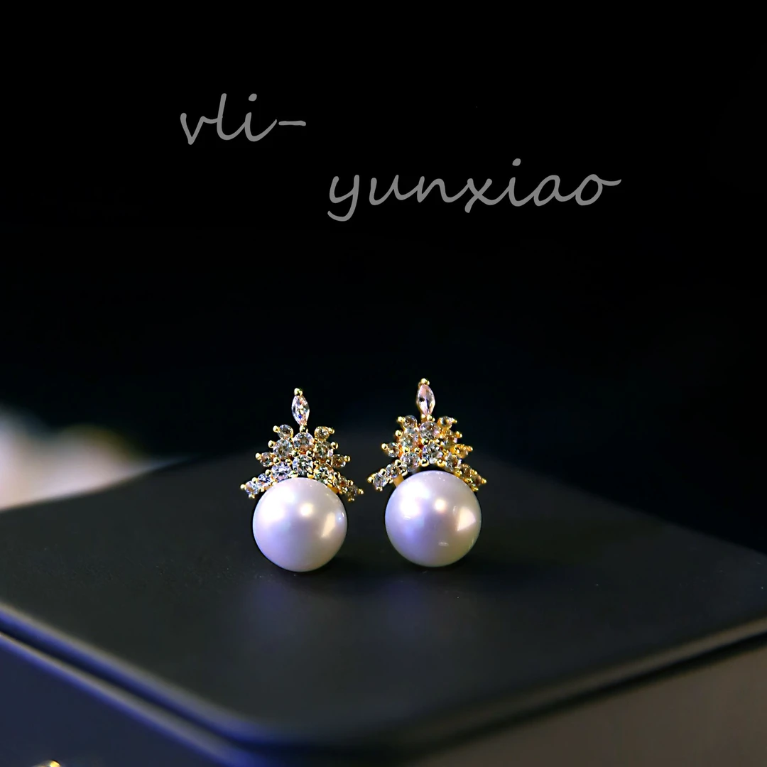 铜合金仿珍珠耳饰 【冰雪耳环】轻奢百搭珠珠耳环耳钉925银针时尚