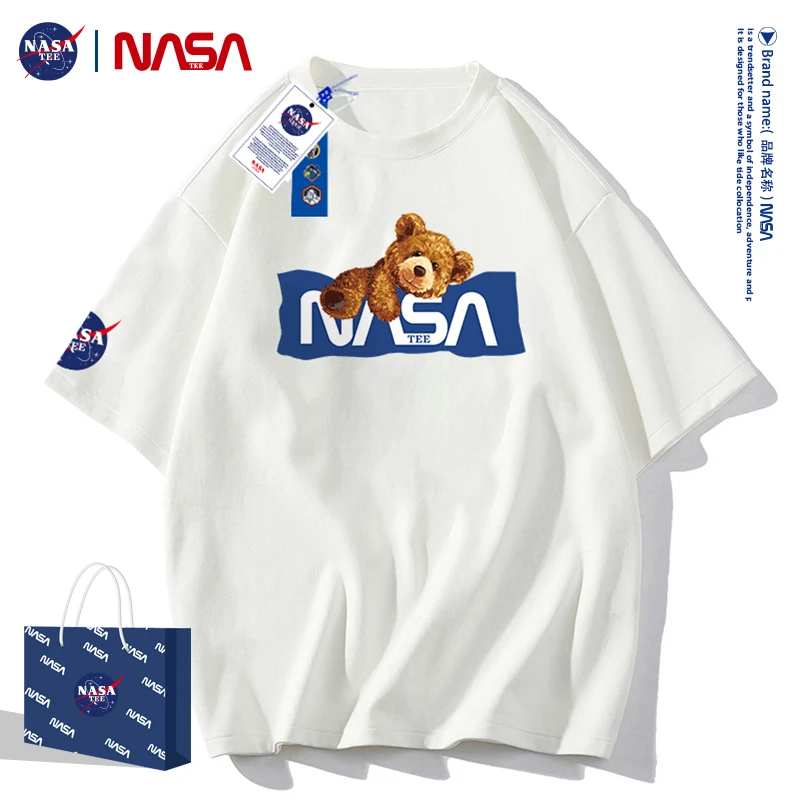 2022NASATEE新款潮牌短袖T恤纯棉男女情侣同款新疆精梳棉T#趴趴熊