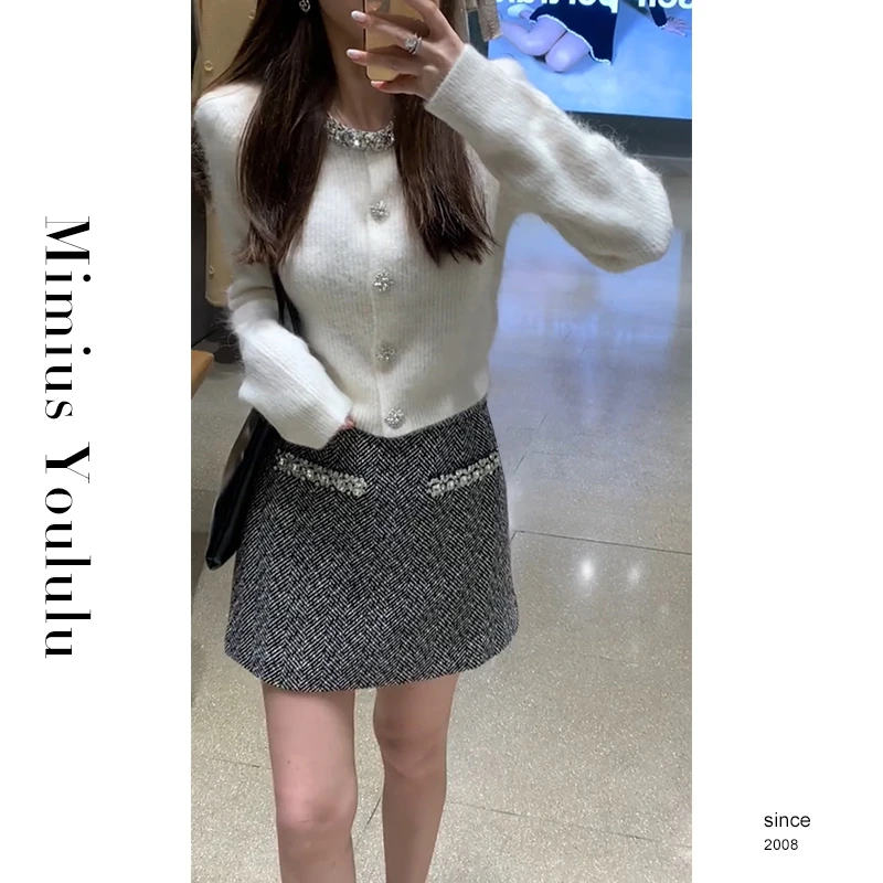 【mimius】游鹿鹿【巴黎初雪】重工镶钻羊毛毛衣（不可机洗） WF08007