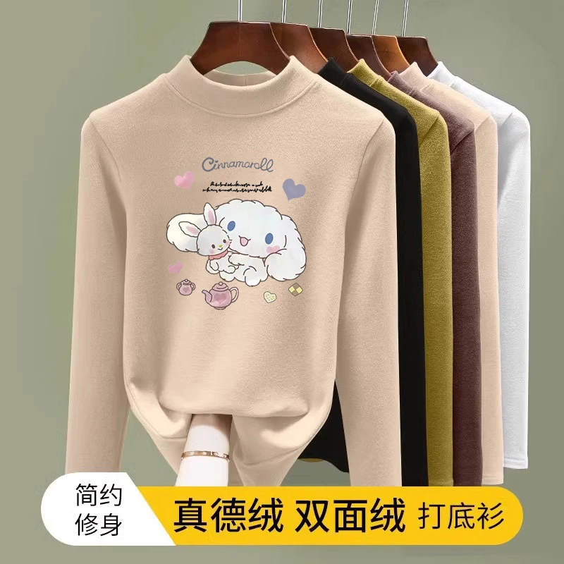 女童德绒打底衫秋冬新款儿童长袖T恤洋气宝宝内搭半高领打底上衣
