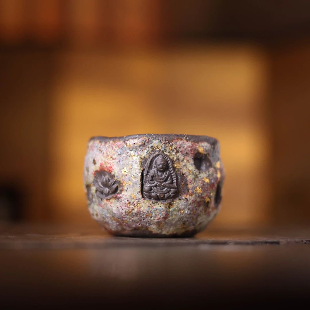 【小田甄陶】七彩岩矿-高越-石窟杯-100ml（高越S0567）