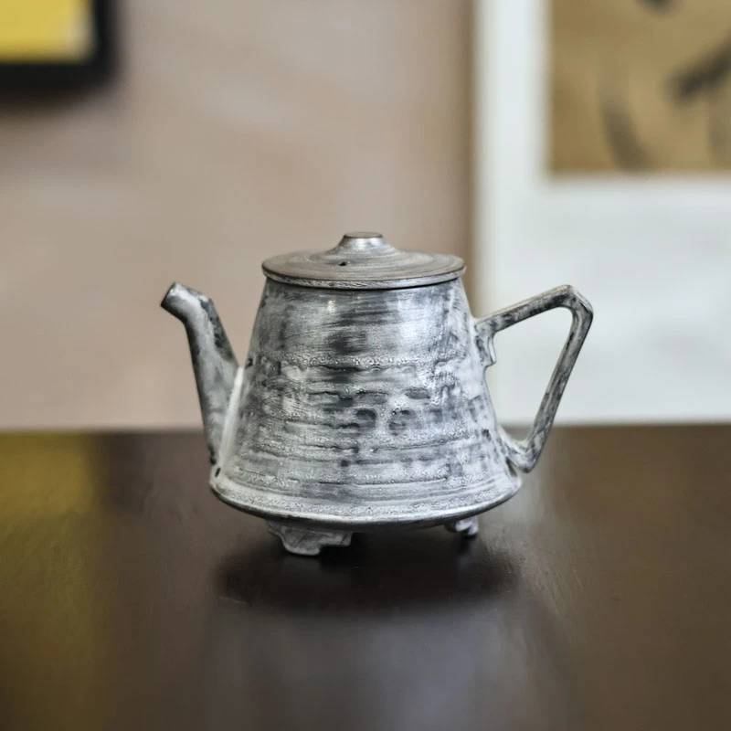 【小田甄陶】银灰色-斋居-壶平头（Q3853）