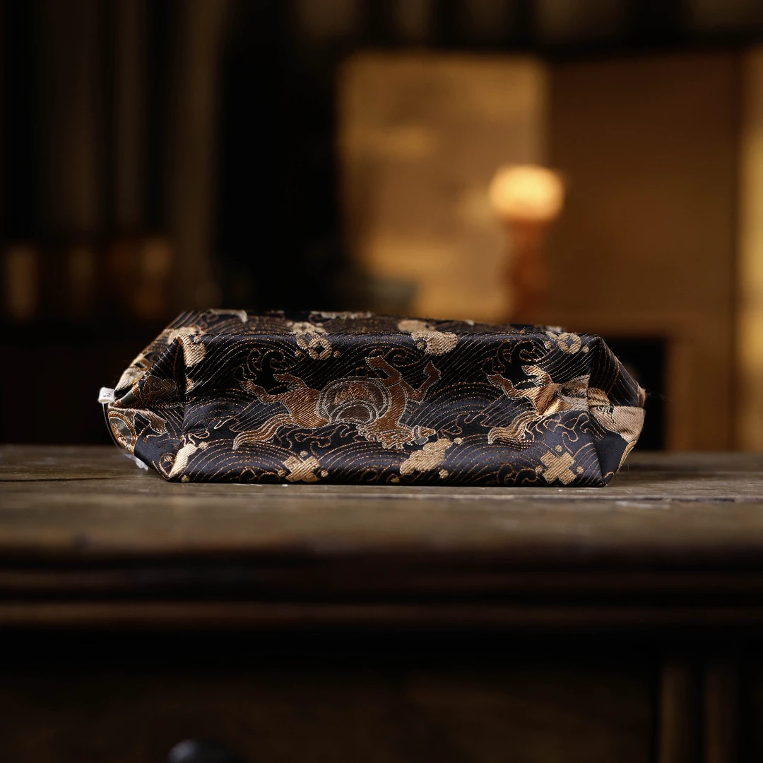 【小田甄陶】<马上有钱】>提花织锦抽纸袋 17*10*7cm（慢蓝S0523）