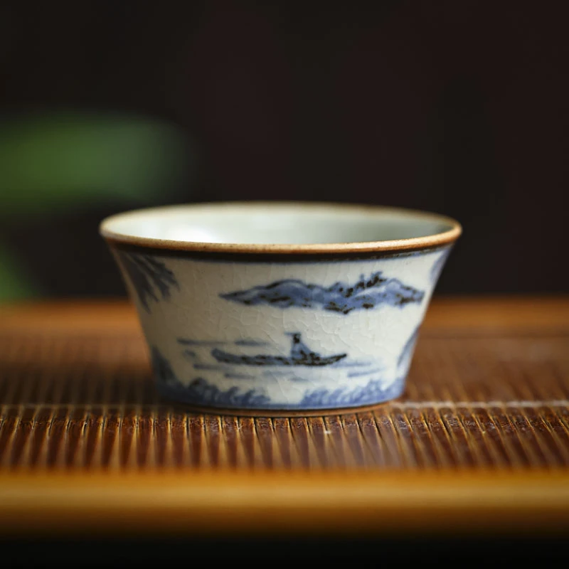 【小田甄陶】山水-朴云堂-马蹄杯-50CC（朴杯0214）