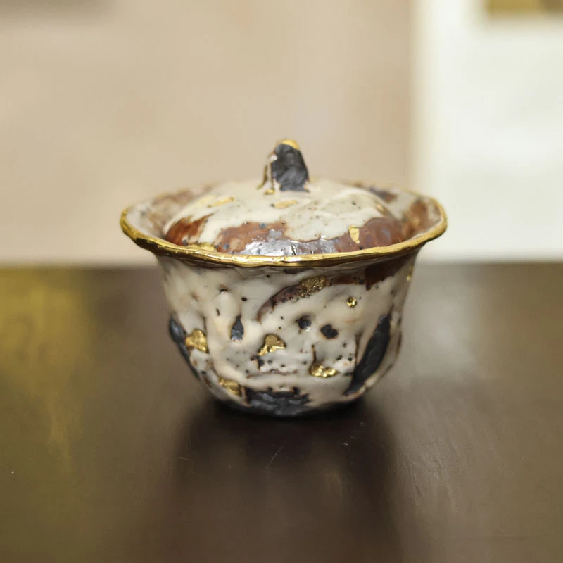 【小田甄陶】志野-高越-盖碗-100CC（高越S0181）