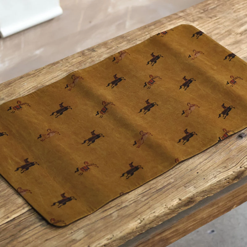 【小田甄陶】昭陵六骏茶席68*38（慢蓝S0256）