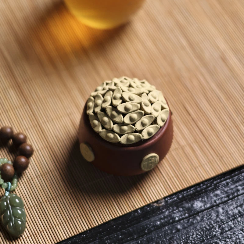 【小田甄陶】翠减茶周边摆件茶室茶空间配件（富贵0072）