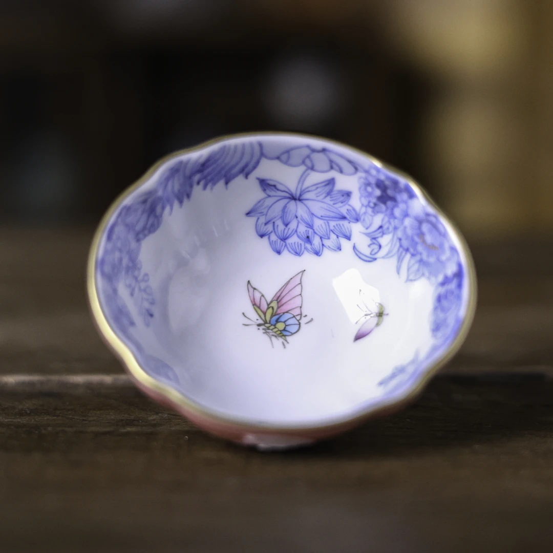 【小田甄陶】樱粉青-华隐堂-花万花贝壳杯（华隐S0841）