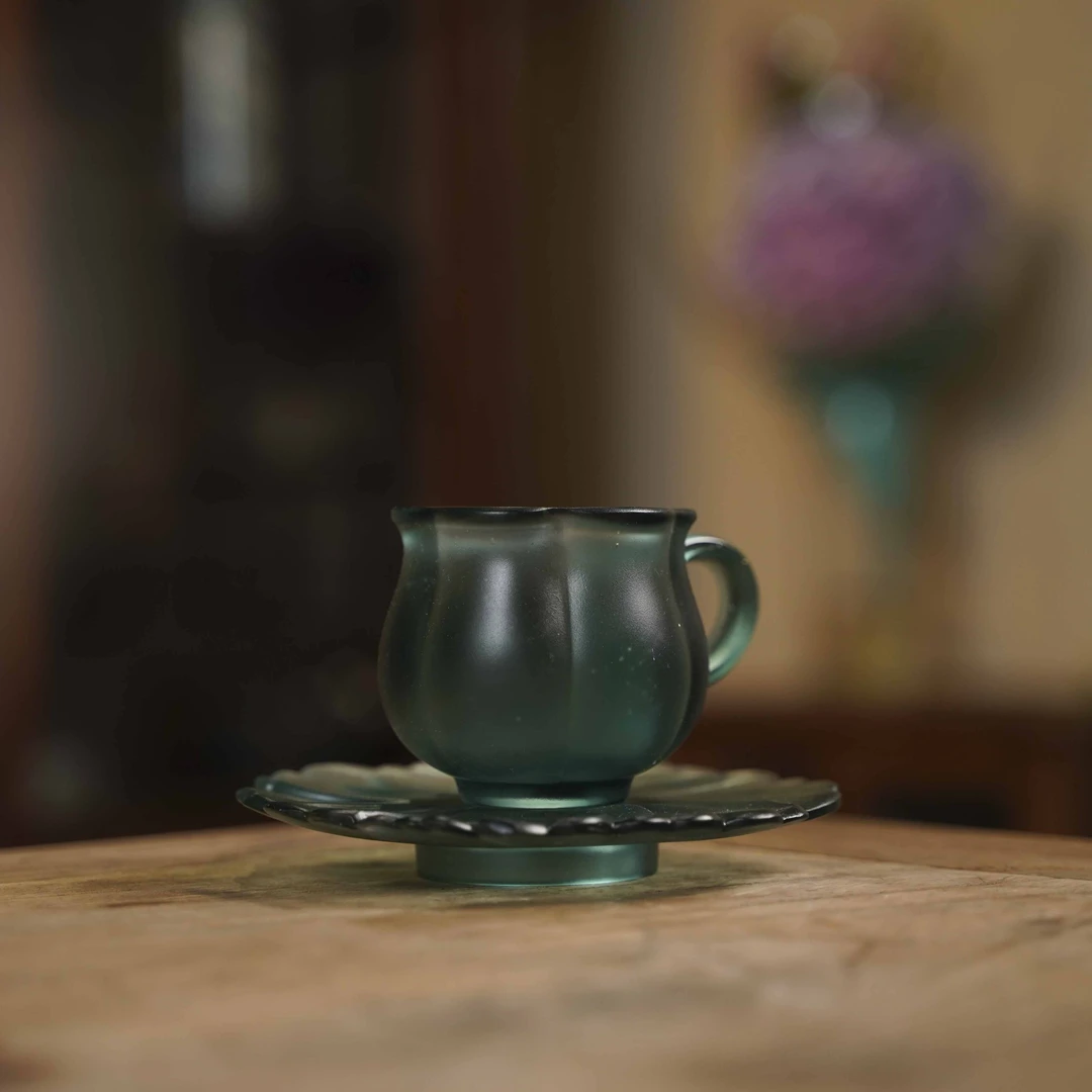 【小田甄陶】心缘堂-知己双杯 青墨色（琉璃S0023）